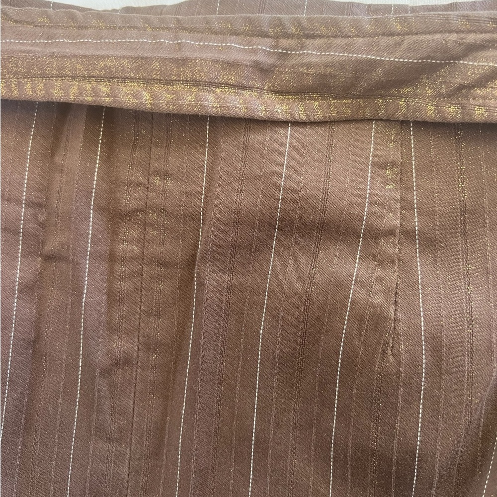 CUE | Wrap Skirt Pinstripe Brown 10 - Picture 9 of 10